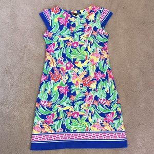 Barbara Erickson Cap Sleeve Parrot Print Dress